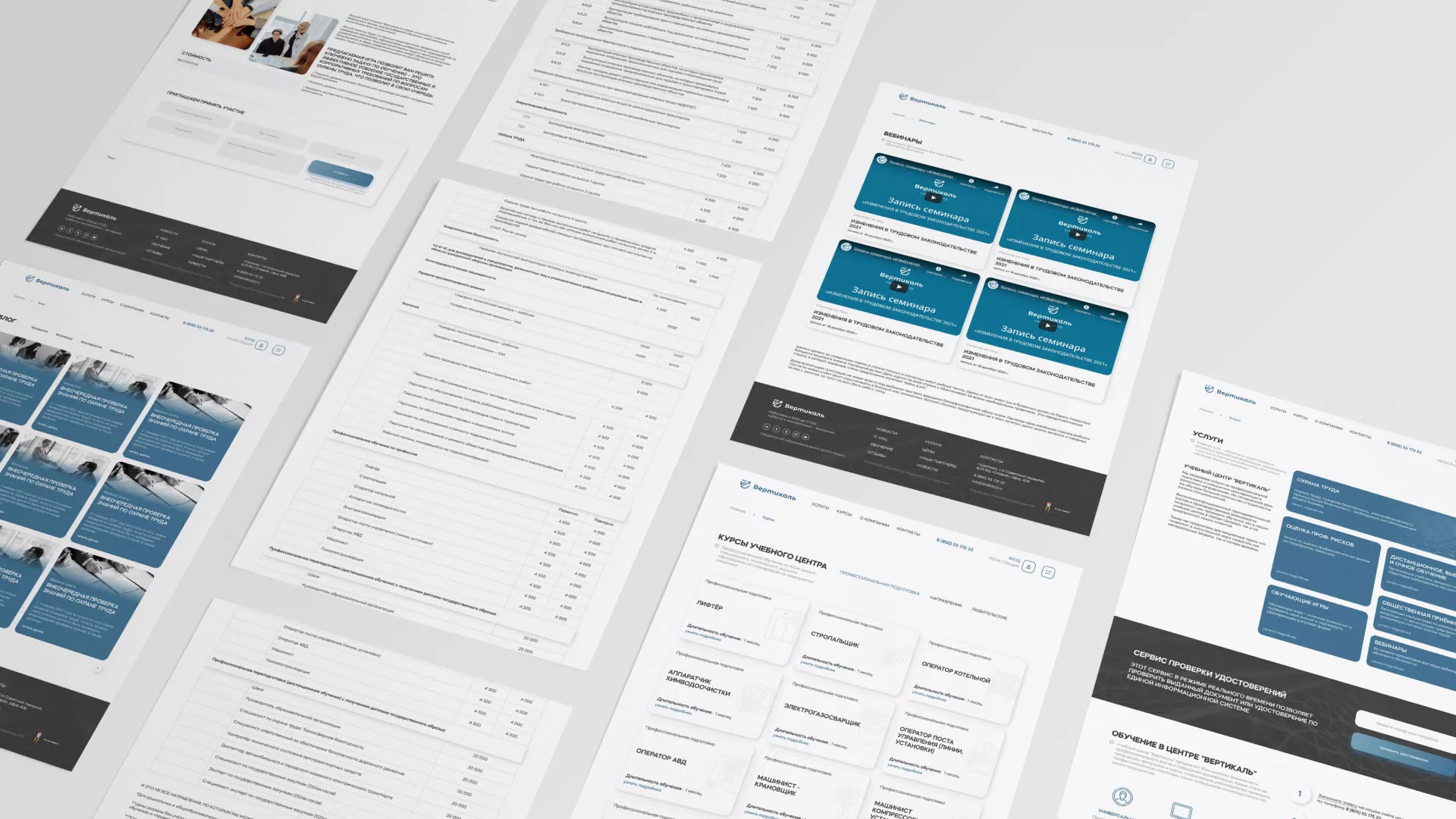 Создание сайта учебного центра «Вертикаль» в Большом Камне