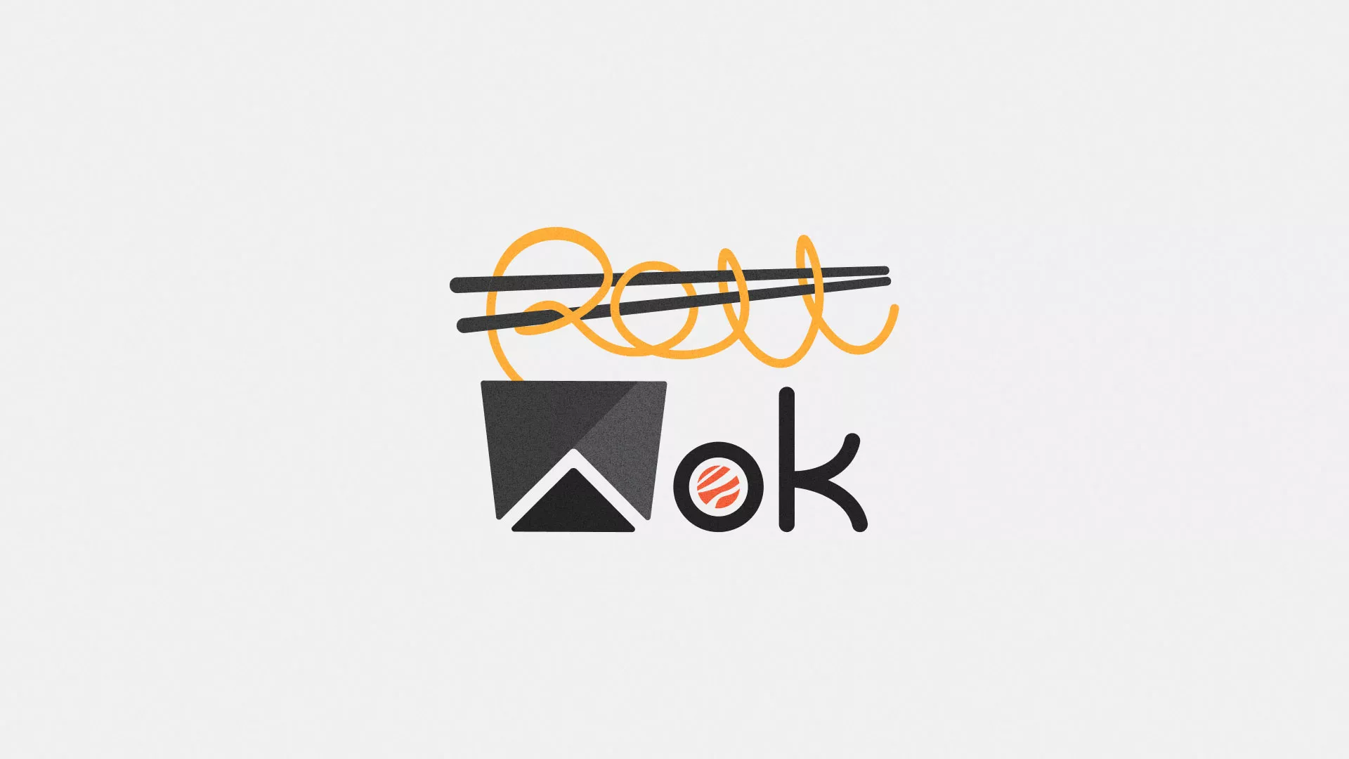 Разработка логотипа суши-бара «Roll Wok Club» в Большом Камне
